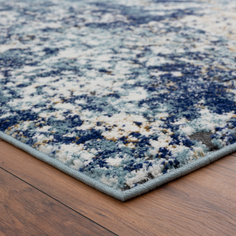 17 Stories Thorold Abstract Blue/Ivory Area Rug & Reviews Wayfair